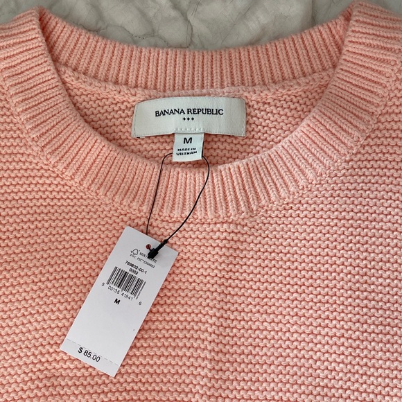 Banana Republic Factory Pink Sleeveless Sweater: Textured sweater tank NWT - Picture 6 of 8